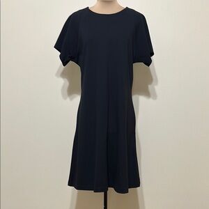 Uniqlo Black A-Line Mini Dress Crew Neck Short‎ Sleeve